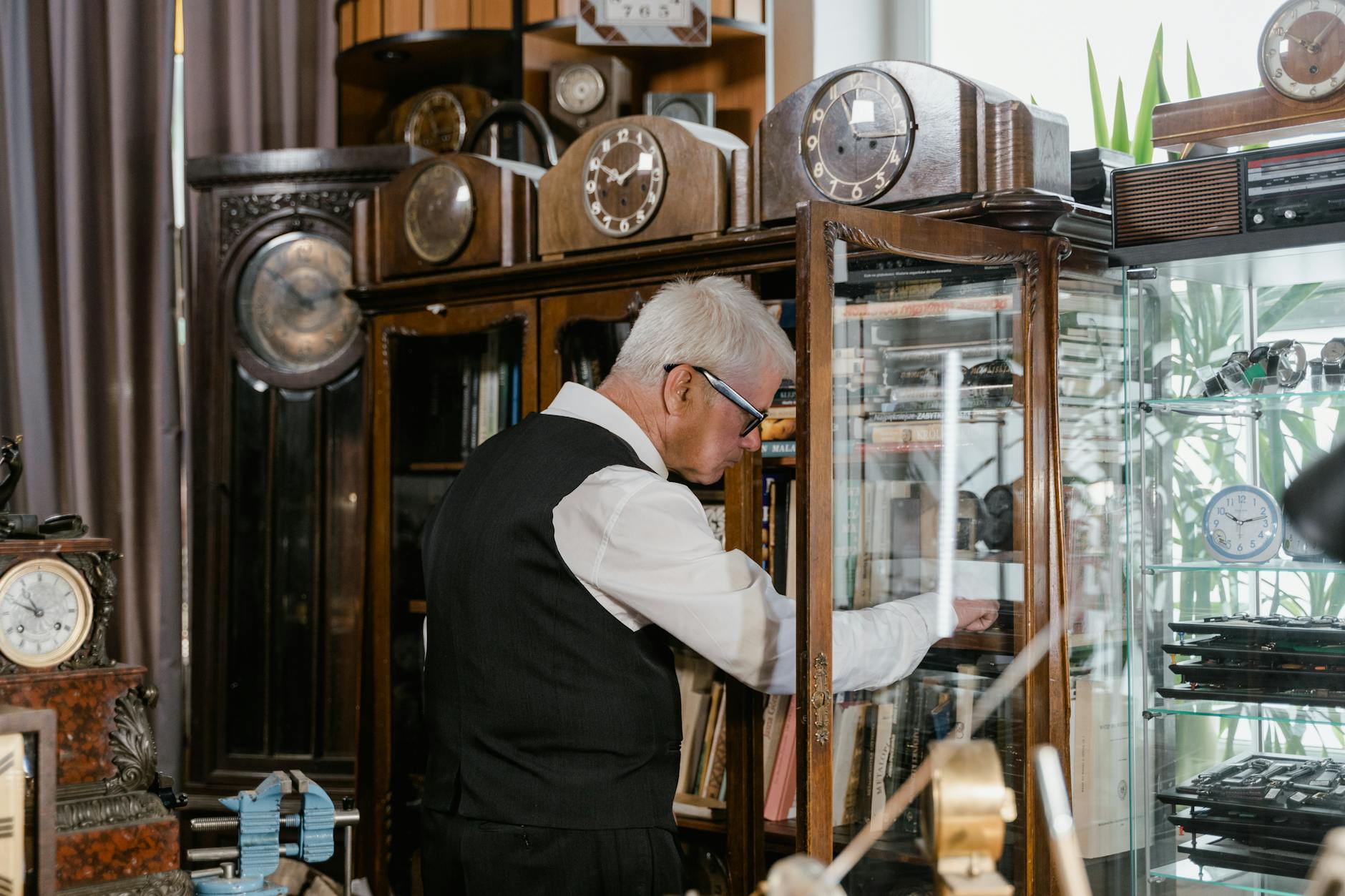A photo of an antique clock dial with slightly faded numbers and minor chipping, labeled