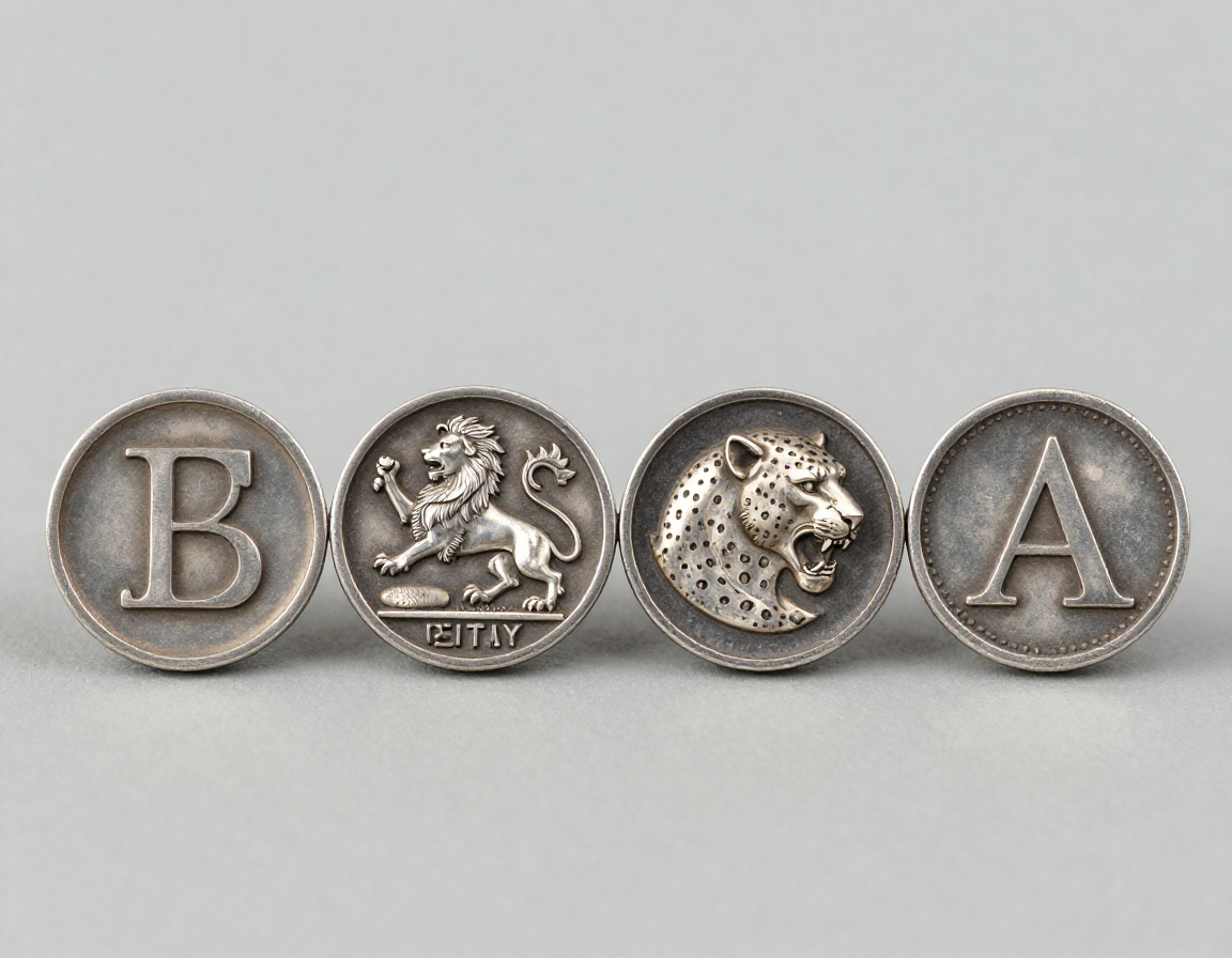 Detailed diagram pointing to four distinct stamps in a row on a piece of silver: a maker's initials, a lion passant, a city mark (leopard's head), and a date letter 'A'. - Antique identification guide