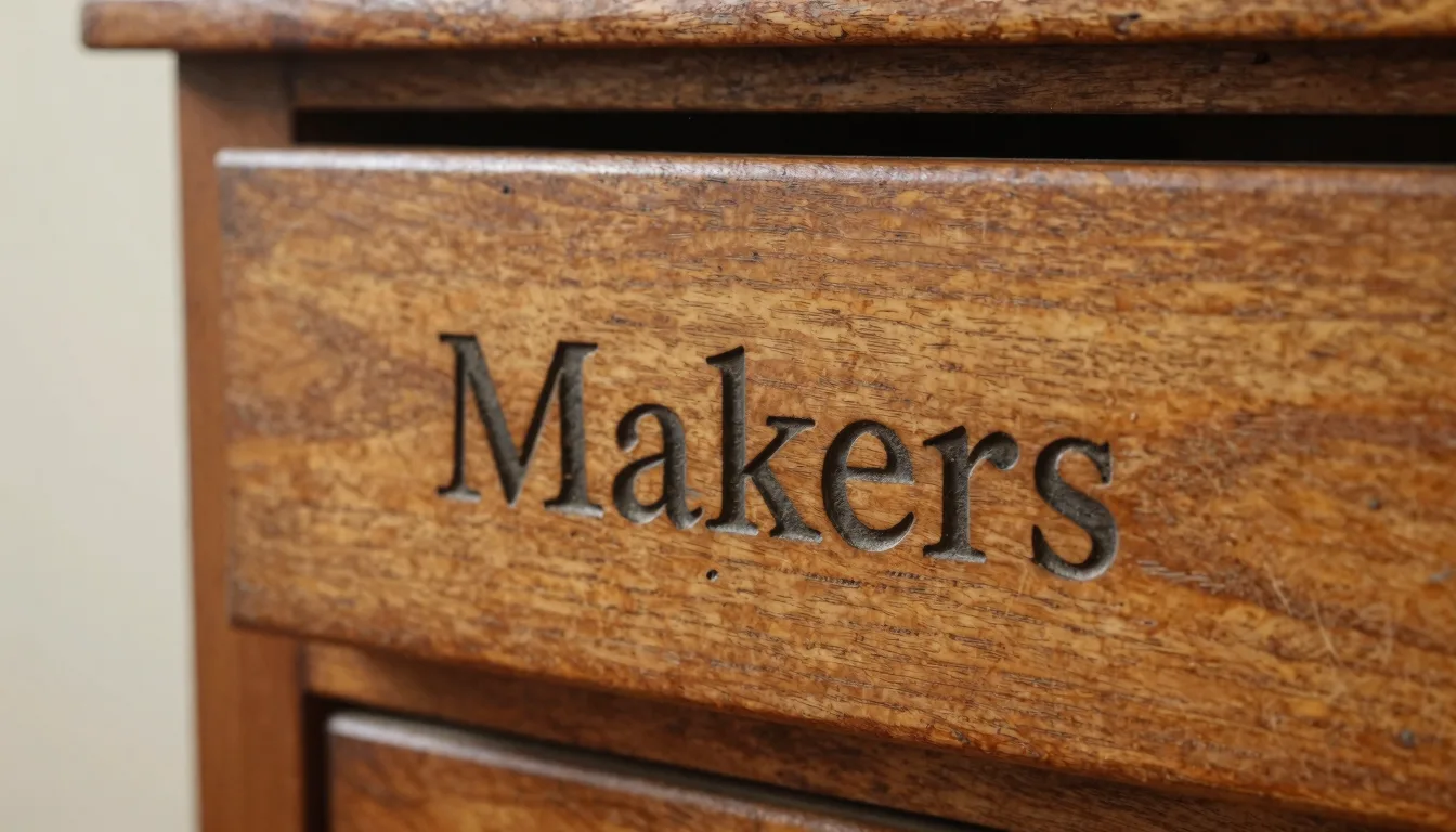 Alphabetical list of antique furniture makers’ marks
