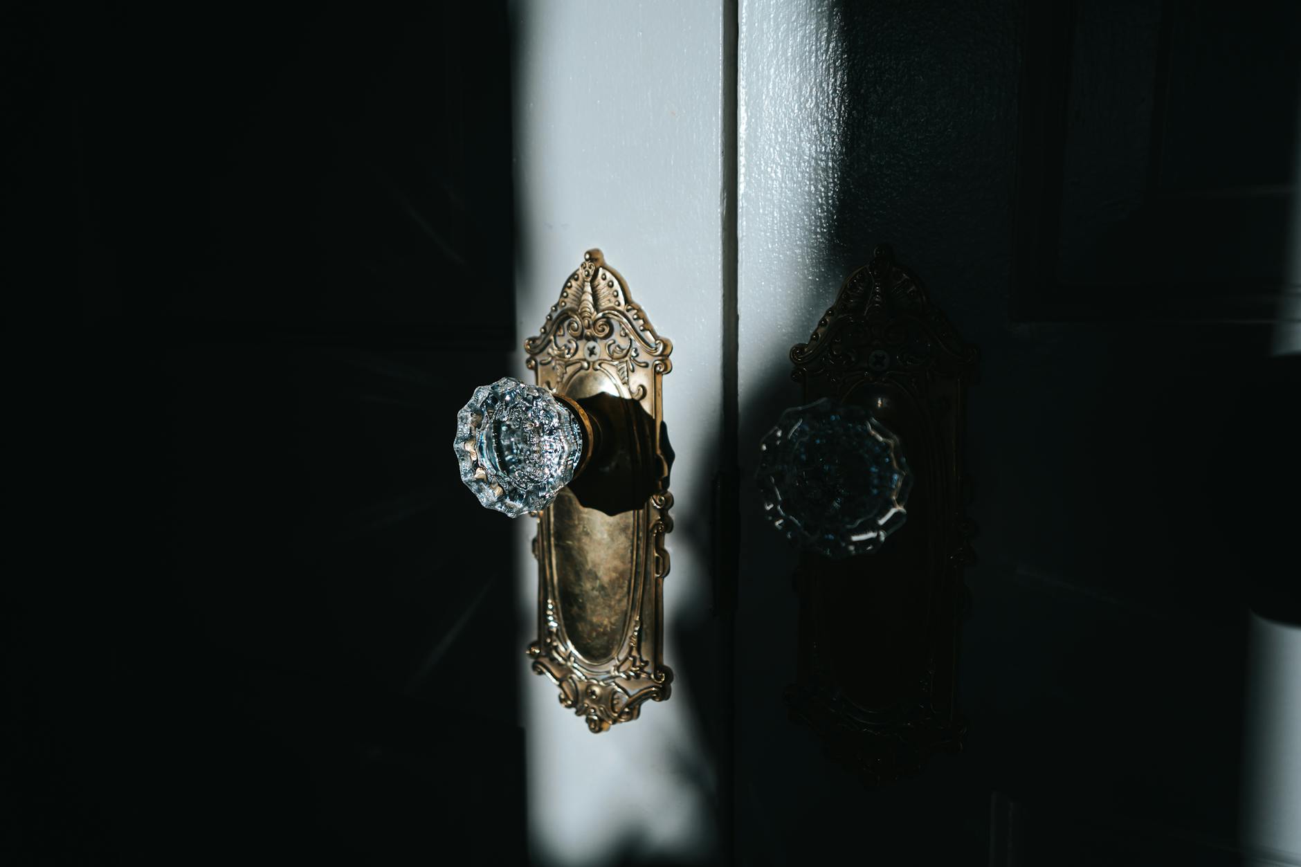Original 18th-century cast brass bail pull with hand-cut cotter pin - period-correct hardware is one
