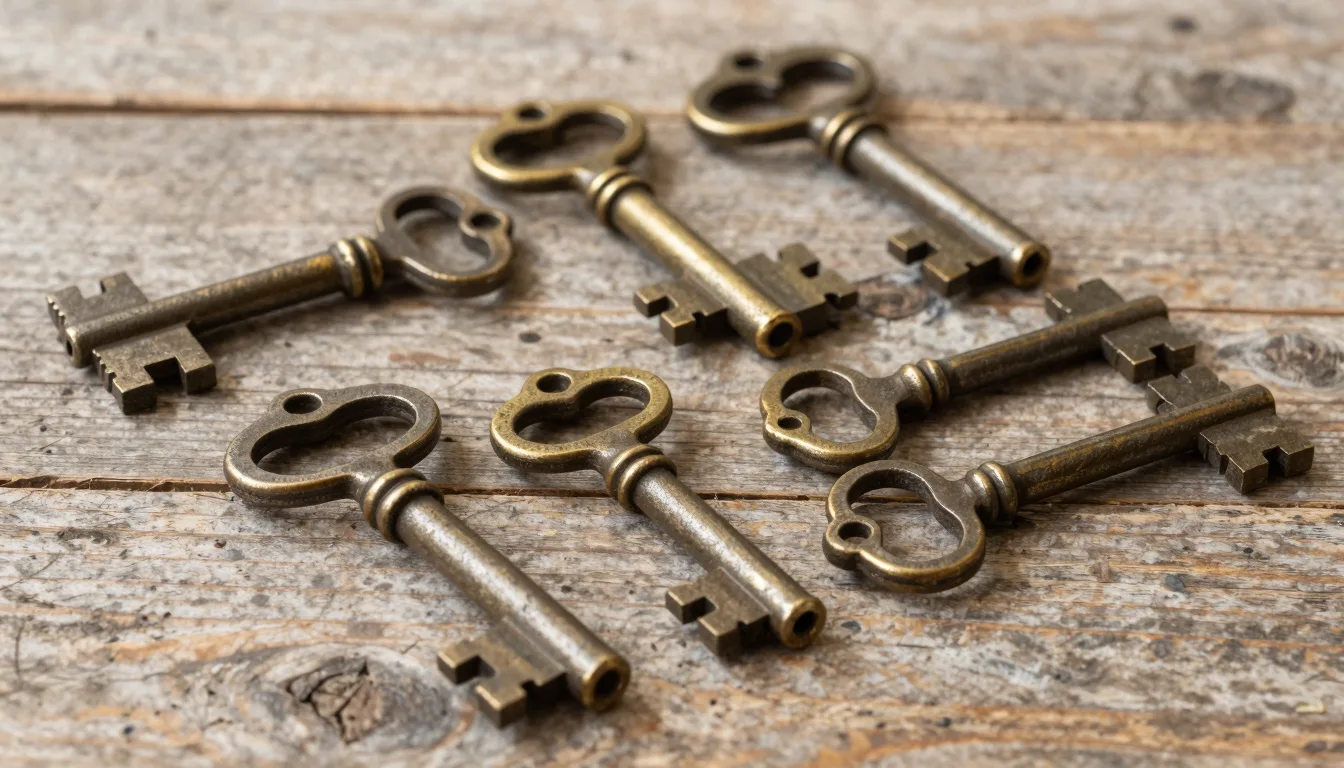 Antique key identification guide: skeleton, bit, and barrel keys